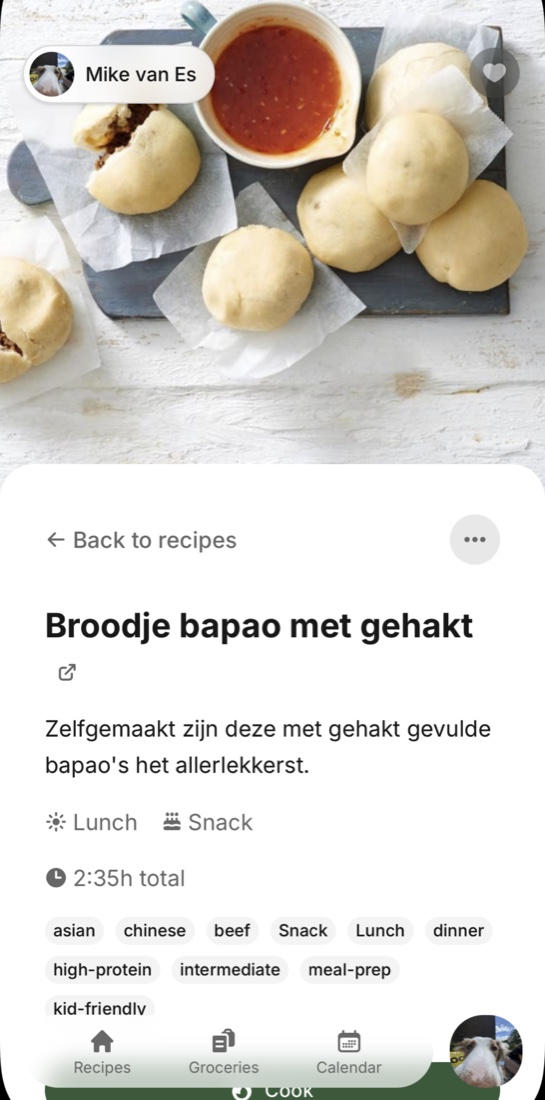 Norish recipe on mobile